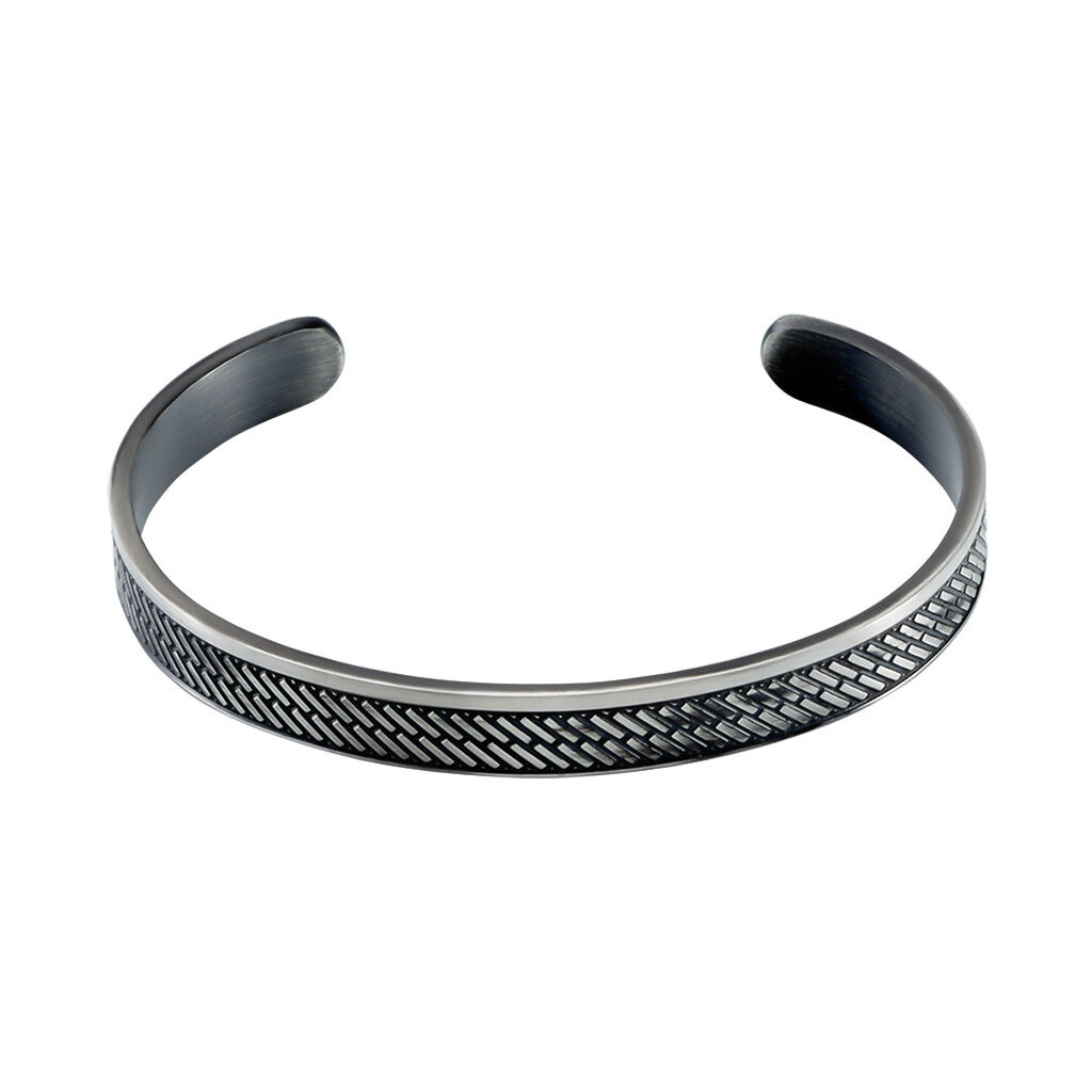 Thumbnail - FABIAN Herren Armreif / Armspange Edelstahl Schwarz, Armreif / Armspange ohne Stein