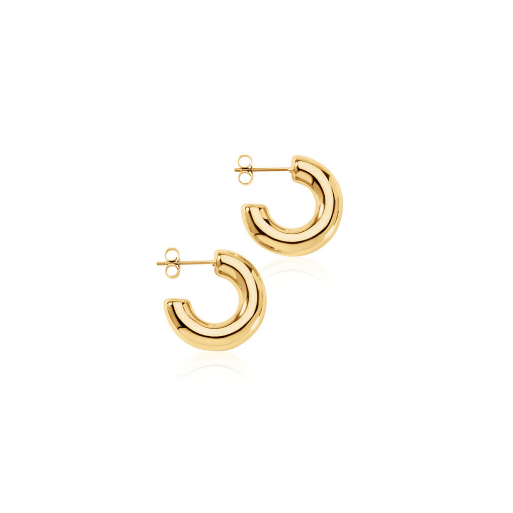 Damen Creolen Edelstahl vergoldet Serenity 10,00mm - Creolen Damen | OROVIVO