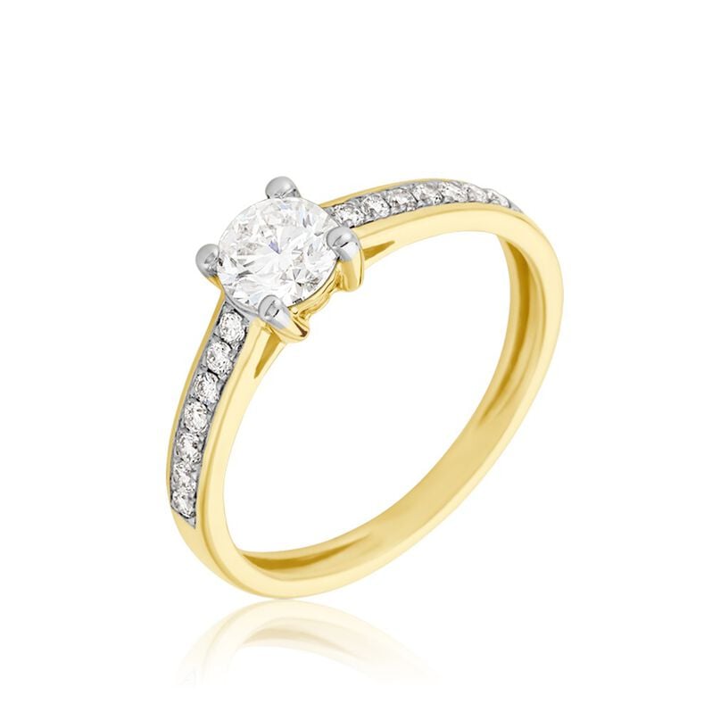 Solitaire Sosanna Ld Or Jaune Diamant Synthetique Weiss - Spannringe Damen | OROVIVO
