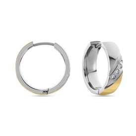 Damen Creolen Titan Bicolor Zirkonia - Creolen Damen | OROVIVO