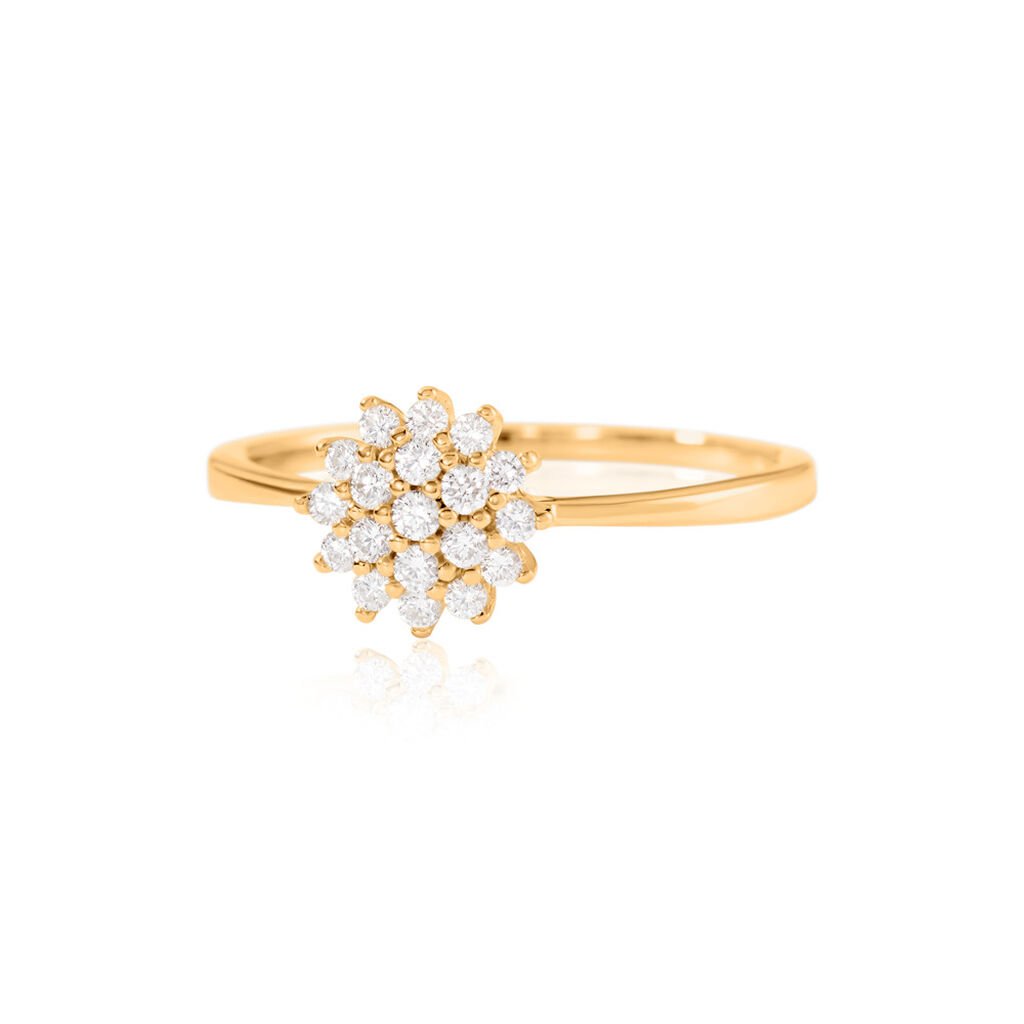 GEORGIANA Damen Ring Gold 585 (14 Karat) Diamant Weiß 0,02 ct B 1,7 mm, Ring mit Stein