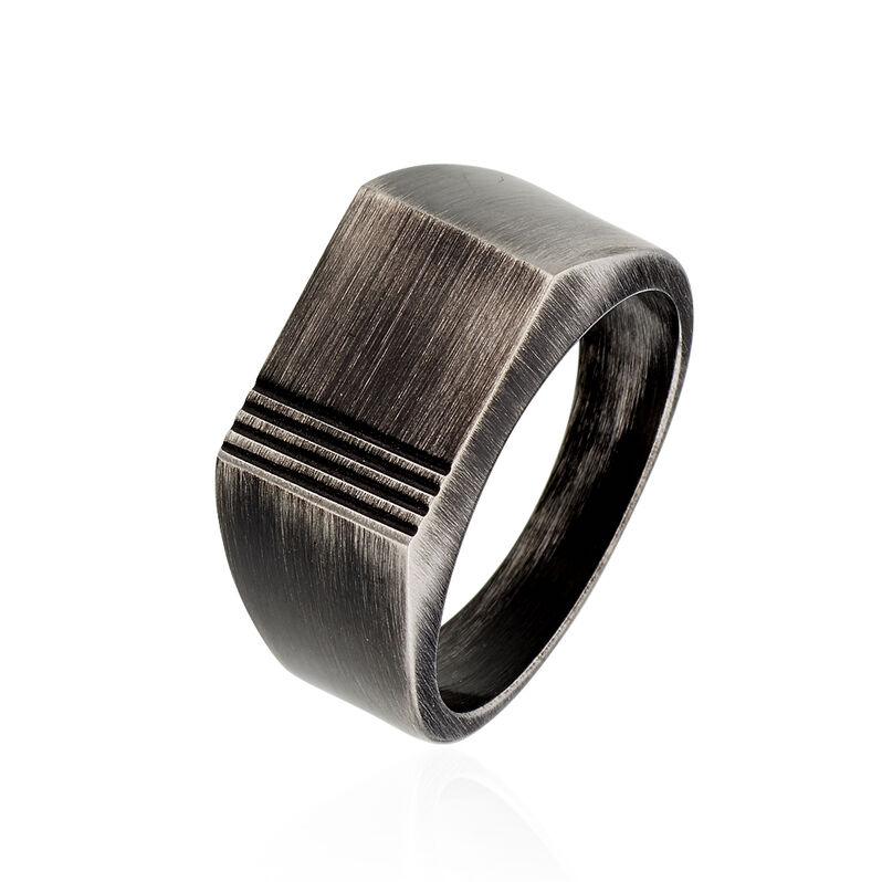 Chevalière Aidee Acier Gris - Spannringe Herren | OROVIVO