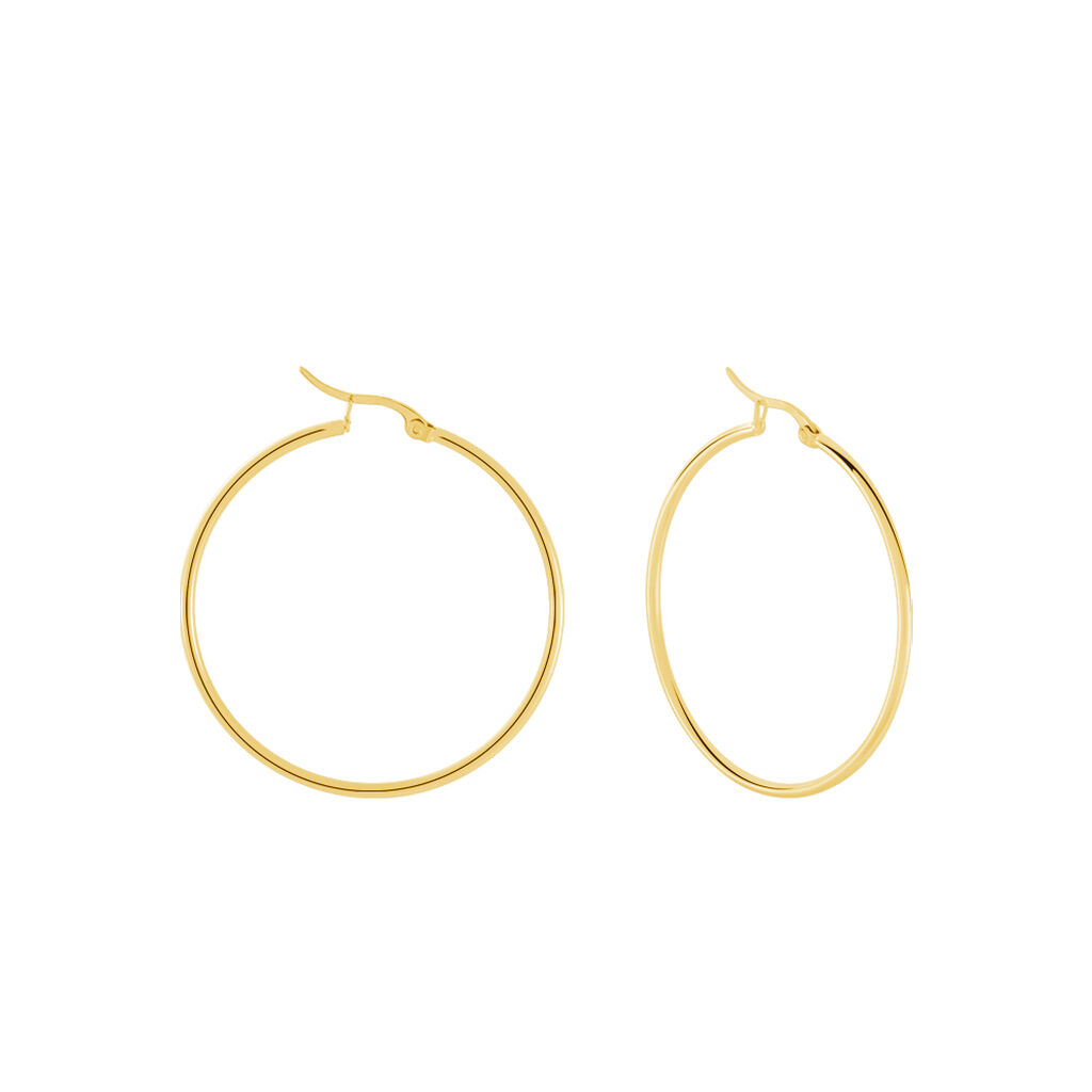 SVENJA 1 Damen Creolen Edelstahl vergoldet, Creolen ohne Stein