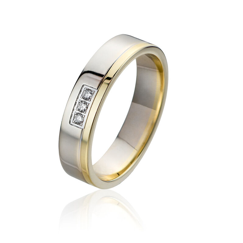 Alliance Lary Bicolore Or Bicolore Diamant - Spannringe Familie | OROVIVO