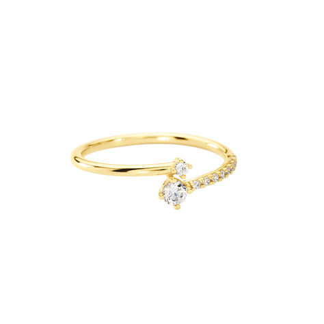 Damen Ring Gold 375 Rund Weiß - Ringe mit Stein  | OROVIVO