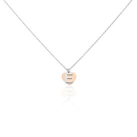 Damen Halskette Silber 925 Bicolor Buchstabe E - Herzketten Damen | OROVIVO