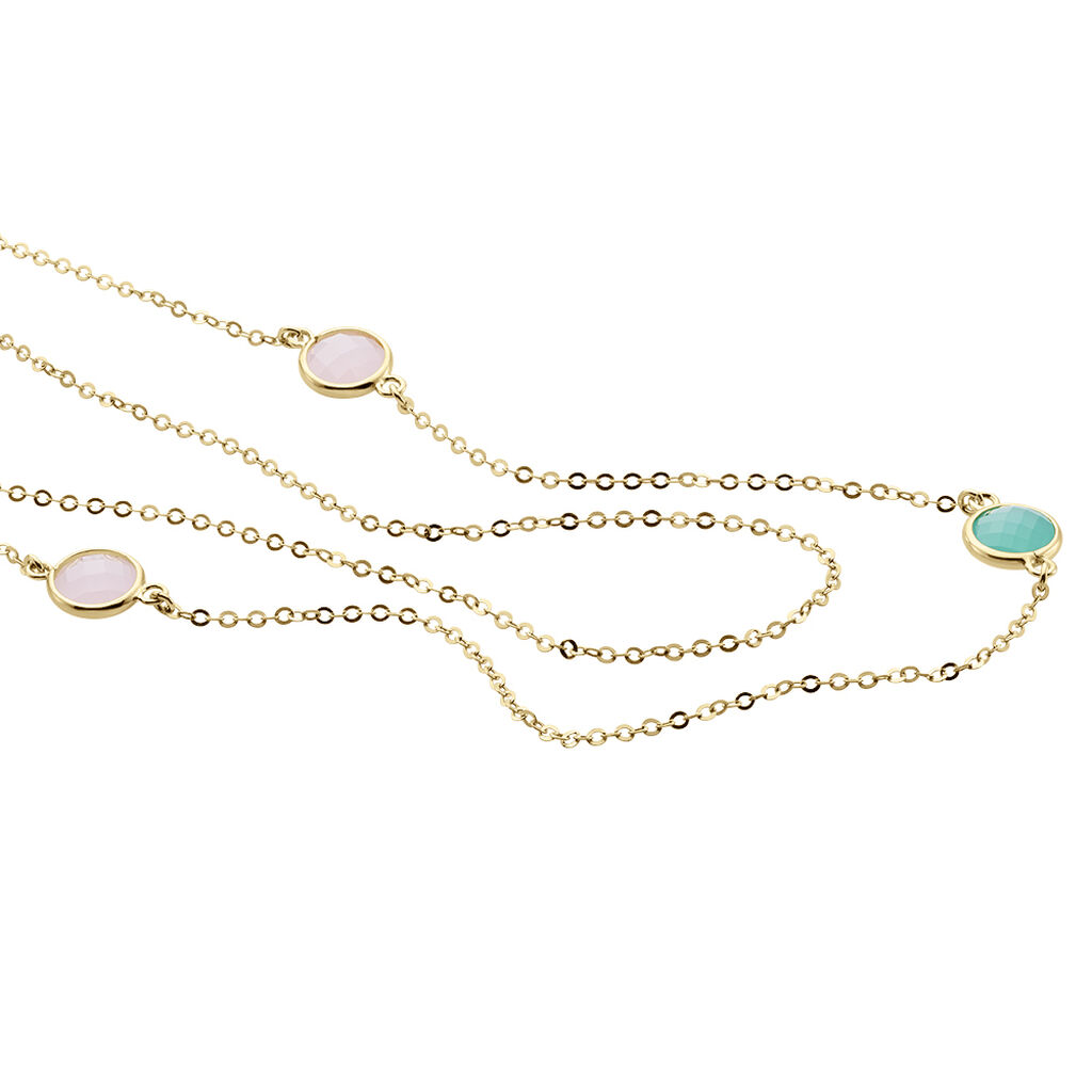 ZOI Damen Collier Silber vergoldet 925 Zirkonia Ros&eacute; 0,6 ct B 1,5 mm