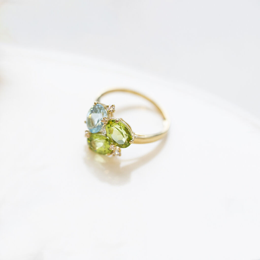Damen Ring Gold 375 Peridot Grün 2,2ct Oval Layla 1  - Ringe mit Stein Damen | OROVIVO