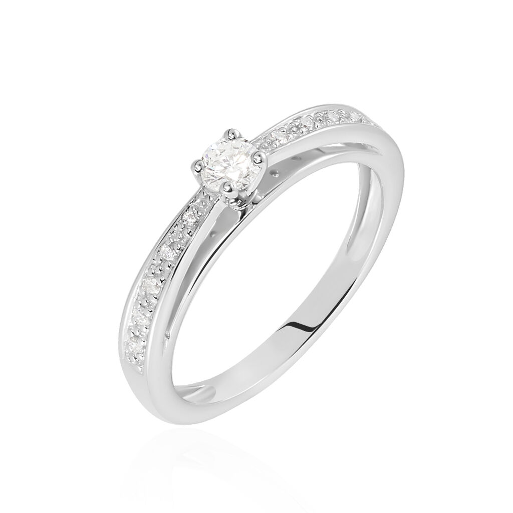 Imposa Damen Ring Wei&szlig;gold 375 (9 Karat) Diamant Wei&szlig; 0,15 ct