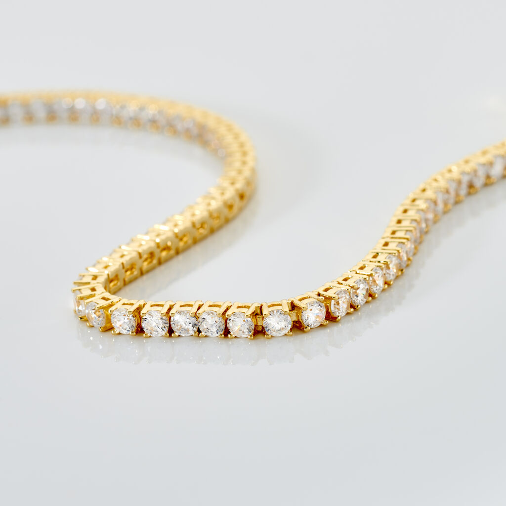 ELYRA Damen Armband Silber vergoldet 925 Zirkonia Wei&szlig; 7,16 ct