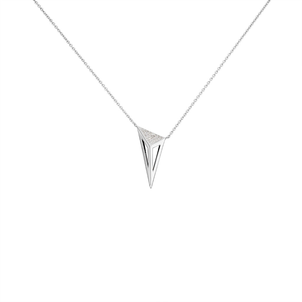 PENKA Damen Collier Silber 925 Zirkonia Wei&szlig; Dreieck