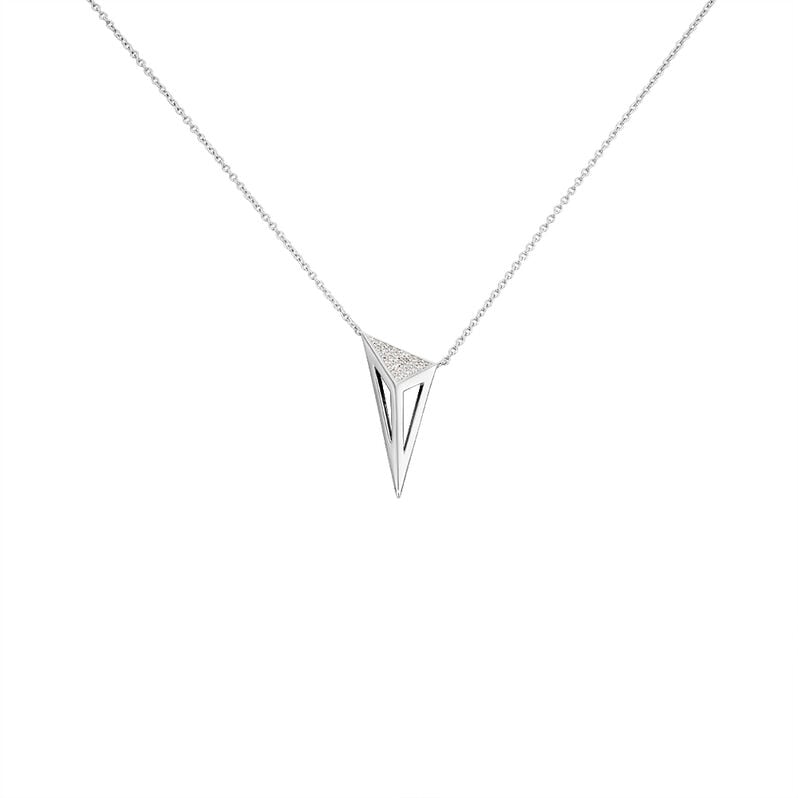 PENKA Damen Collier Silber 925 Zirkonia Wei&szlig; Dreieck - Halsketten Damen | OROVIVO