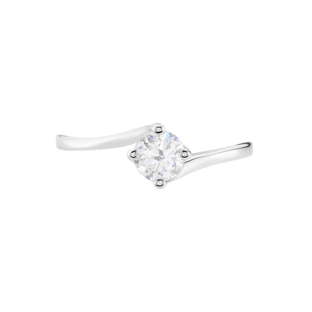 Damen Ring Weißgold 750 synthetischer Diamant 0,36ct Symphonie  - Verlobungsringe Damen | OROVIVO