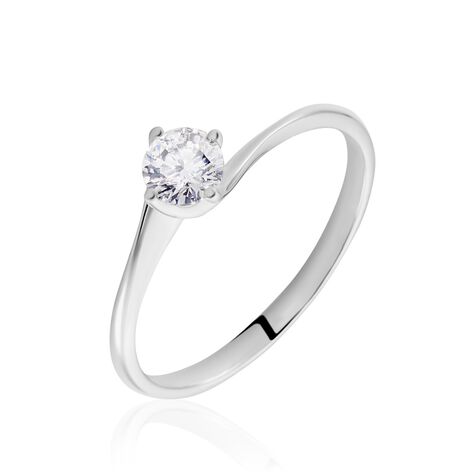 Solitärring Weißgold 750 Diamant 0,42ct Florenz - Verlobungsringe Damen | OROVIVO
