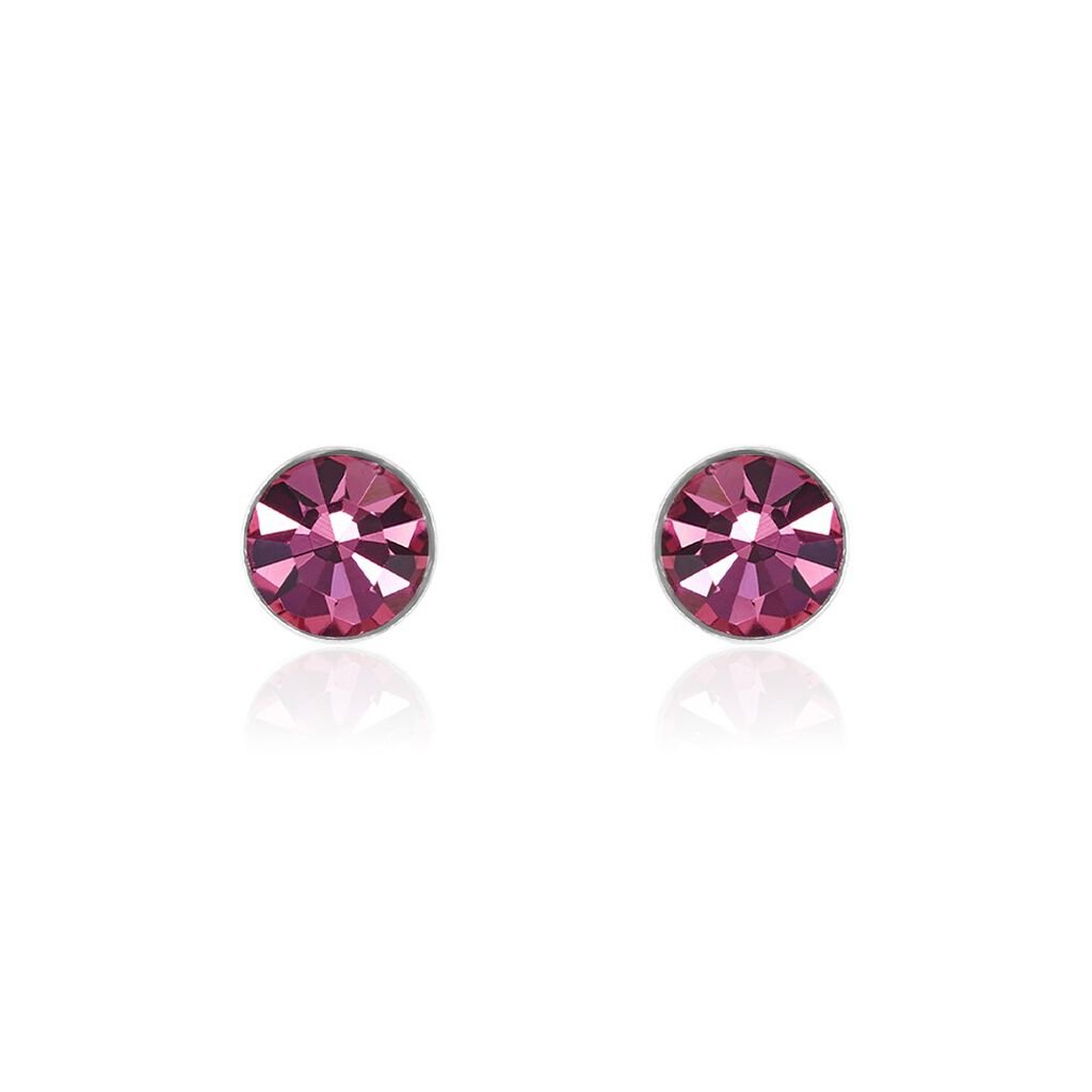 Thumbnail - Damen Ohrstecker Silber 925 Rose, Ohrstecker mit Stein