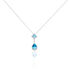 INGE Damen Collier Weißgold 375 (9 Karat) Topas Blau 1,7 ct Tropfen