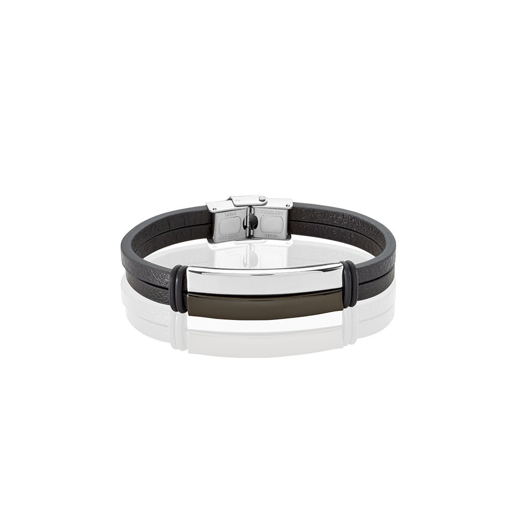 RUPERT Herren Armband Edelstahl Bicolor Silber/Schwarz - Armbänder Herren | OROVIVO
