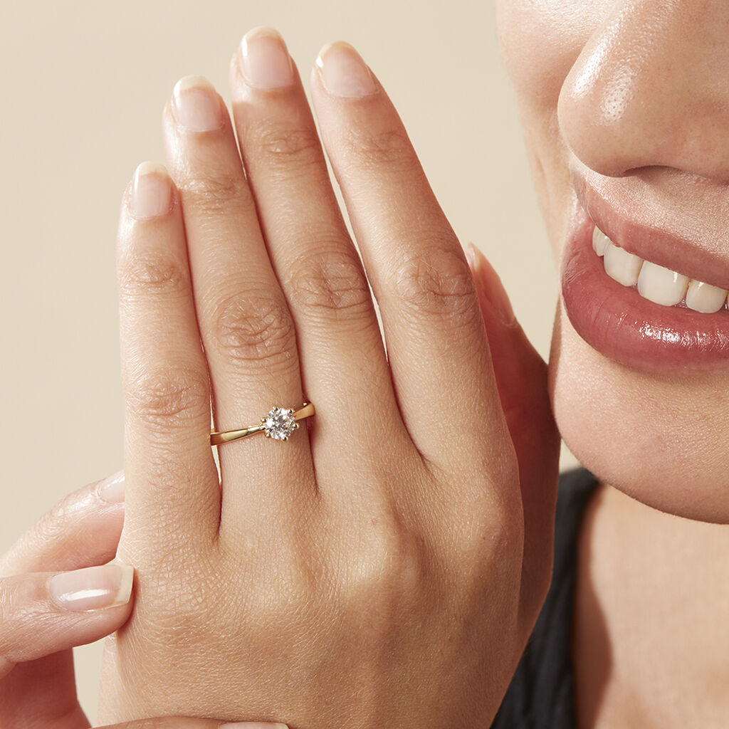 Damen Ring Gold 750 synthetischer Diamant 0,52ct Sonate  - Verlobungsringe Damen | OROVIVO
