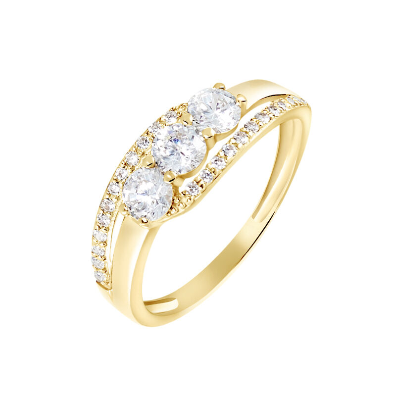 Anello Trilogy Claire Oro Giallo Cubic Zirconia - Spannringe Damen | OROVIVO