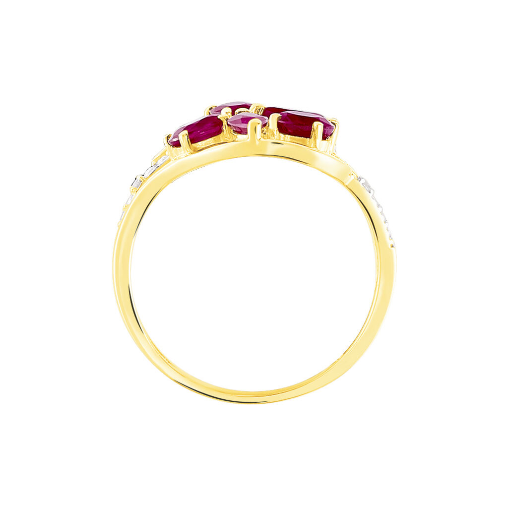 Bague Orchidee Or Bicolore Rubis Diamant - Spannringe Damen | OROVIVO