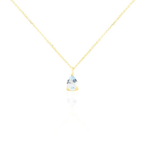 GOUTTE Damen Collier Gold 375 (9 Karat) Topas Blau 0,76 ct Tropfen - Halsketten Damen | OROVIVO