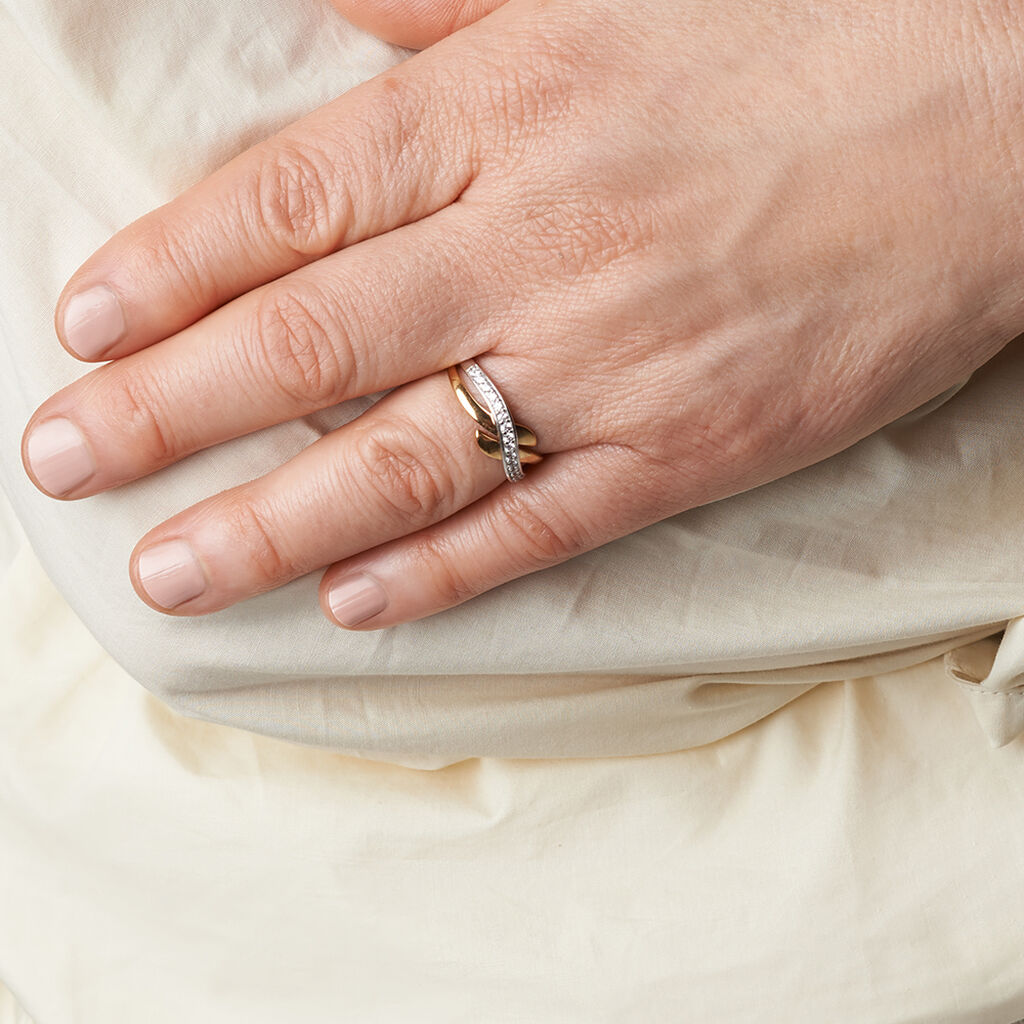 Damenring Messing 18k Vergoldet Zirkonia - Ringe mit Stein Damen | OROVIVO