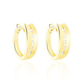 Damen Creolen Gold 375 Diamanten 0,08ct  - Creolen Damen | OROVIVO
