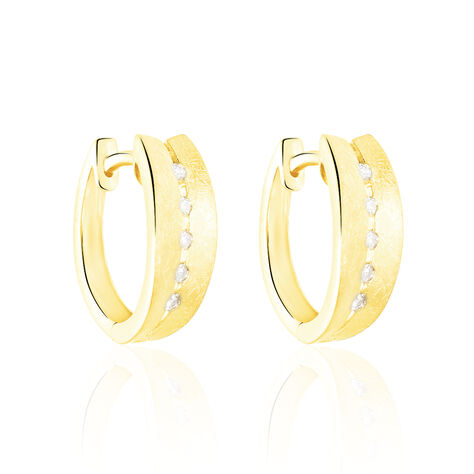 Damen Creolen Gold 375 Diamanten 0,08ct  - Creolen Damen | OROVIVO