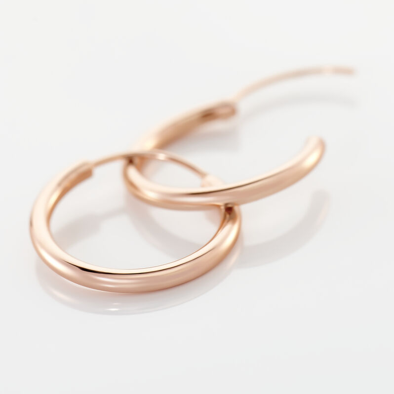 Creoles Argent Rose Flexibles 2mm Diam 14mm - Spannringe Damen | OROVIVO