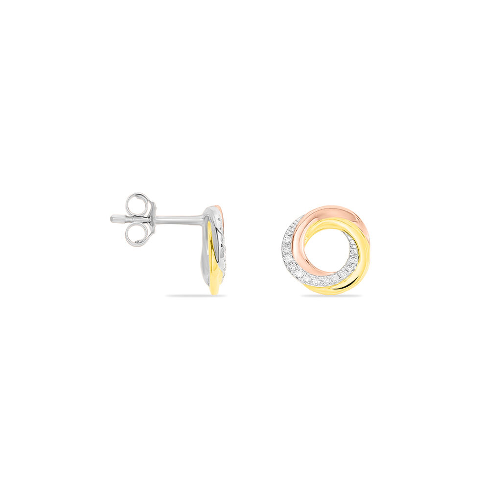 Damen Ohrstecker Gold 375 Diamant 0,1ct Kreis Trici 8,25mm  - Ohrstecker Damen | OROVIVO