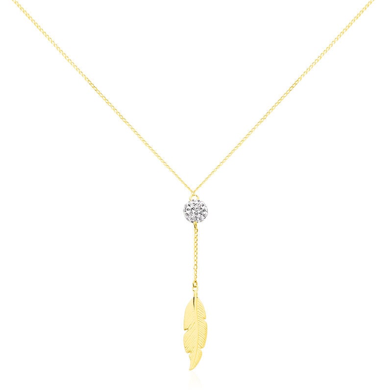 Collier Or Jaune Powoo Plume - Spannringe Damen | OROVIVO