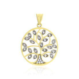 Anhänger Gold 375 Bicolor Zirkonia Lebensbaum - Schmuckanhänger Damen | OROVIVO