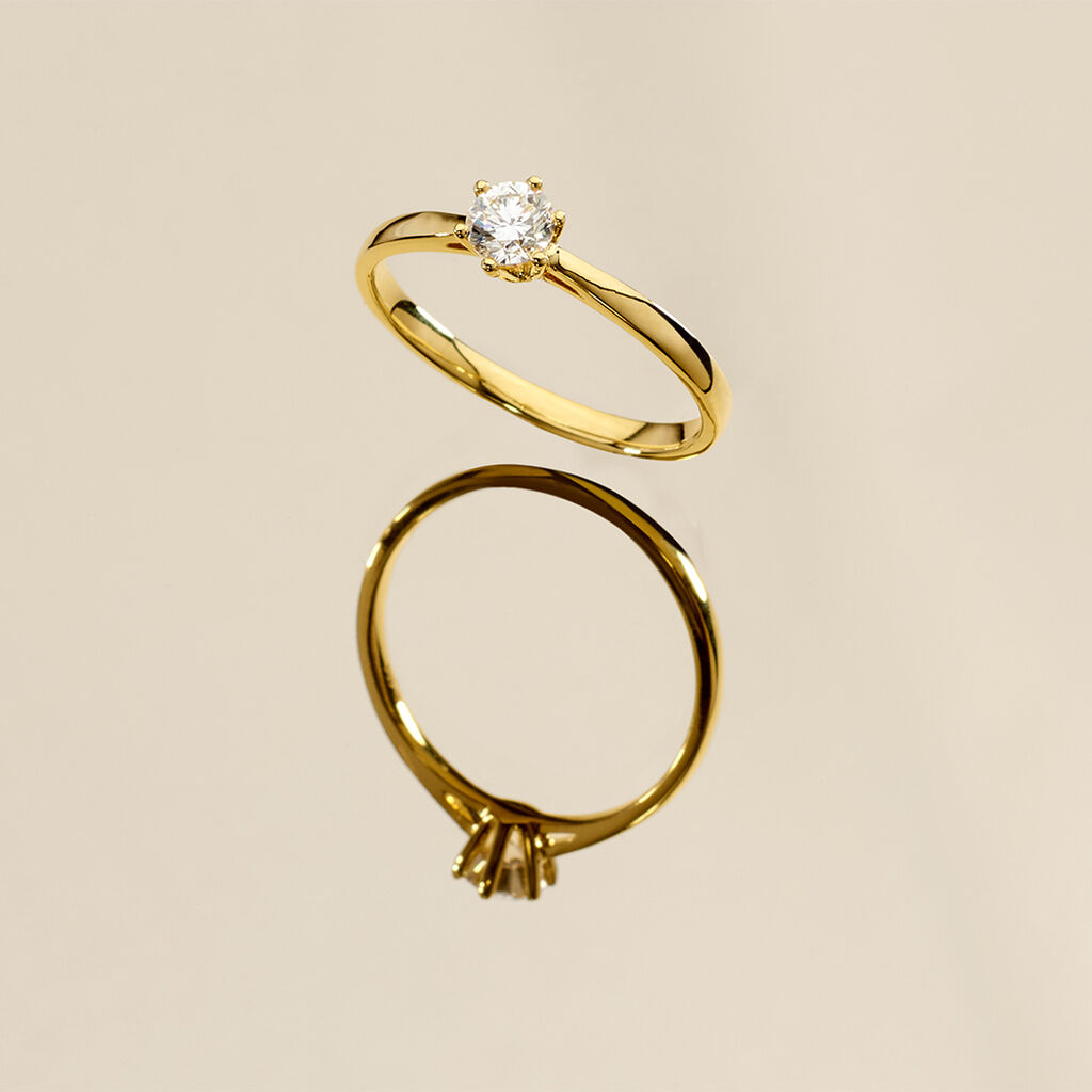 Damen Ring Gold 750 synthetischer Diamant 0,36ct Sonate  - Verlobungsringe Damen | OROVIVO