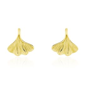 Damen Ohrstecker Edelstahl Gold Ginkgo Blatt Salinna - Ohrringe Damen | OROVIVO