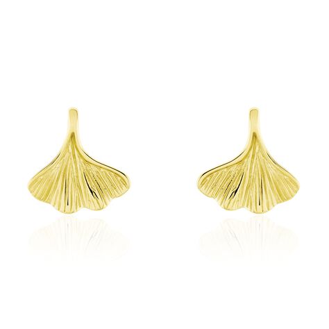 Damen Ohrstecker Edelstahl Gold Ginkgo Blatt Salinna - Ohrringe Damen | OROVIVO