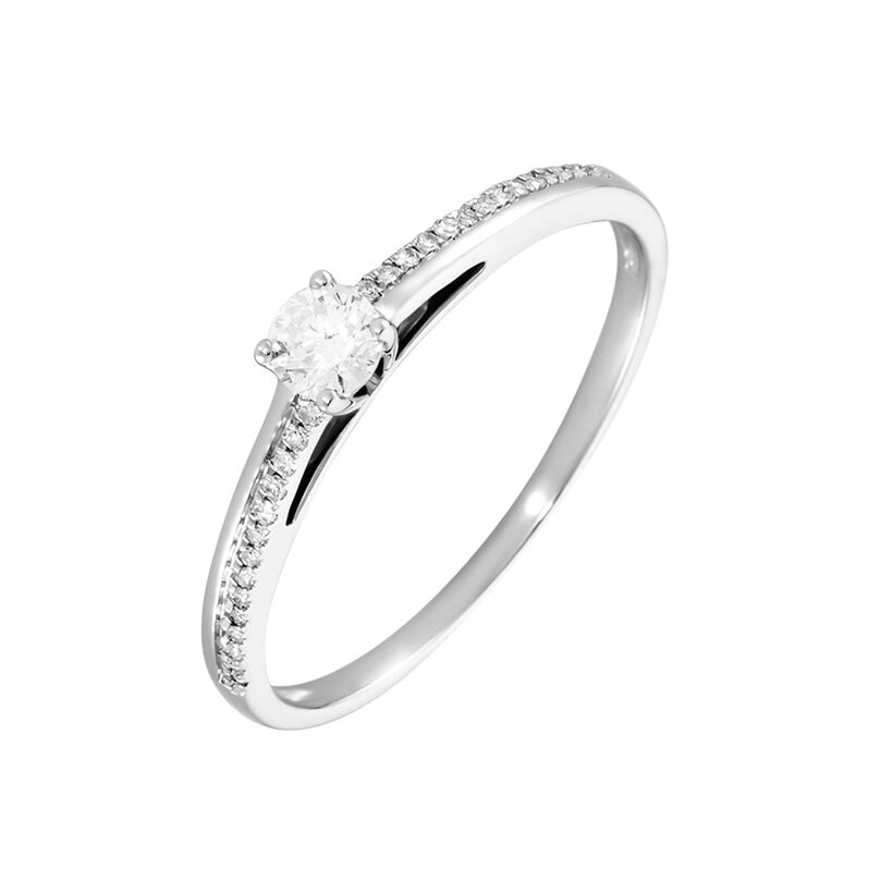 Damen Ring Weißgold 375 Diamant 0,22ct Alexandra  - Verlobungsringe Damen | OROVIVO