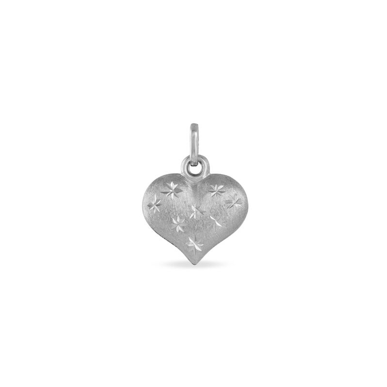 Pendentif Eudocie Coeur Mat Et Brillant Or Blanc - Spannringe Familie | OROVIVO