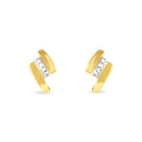 Damen Ohrstecker Gold 375 Diamant 0,04ct Dolene 