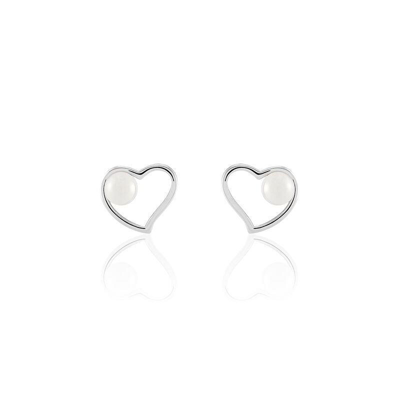Boucles D'oreilles Pendantes Isalyne Argent Blanc Céramique - Spannringe Damen | OROVIVO