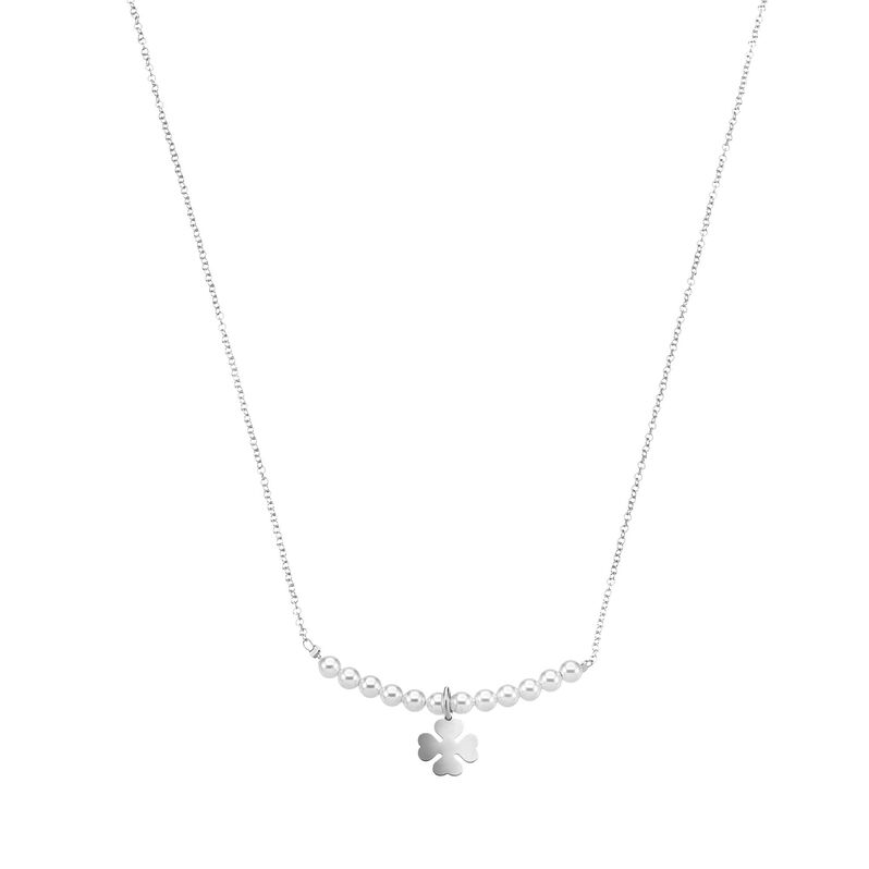 Girocollo quadrifoglio in argento 925 e perle - Spannringe Damen | OROVIVO