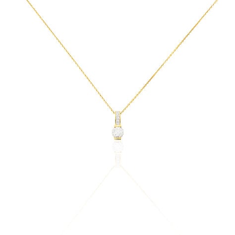 Damen Collier Gold 375 Zirkonia Barren Zinna 2 - Halsketten Damen | OROVIVO