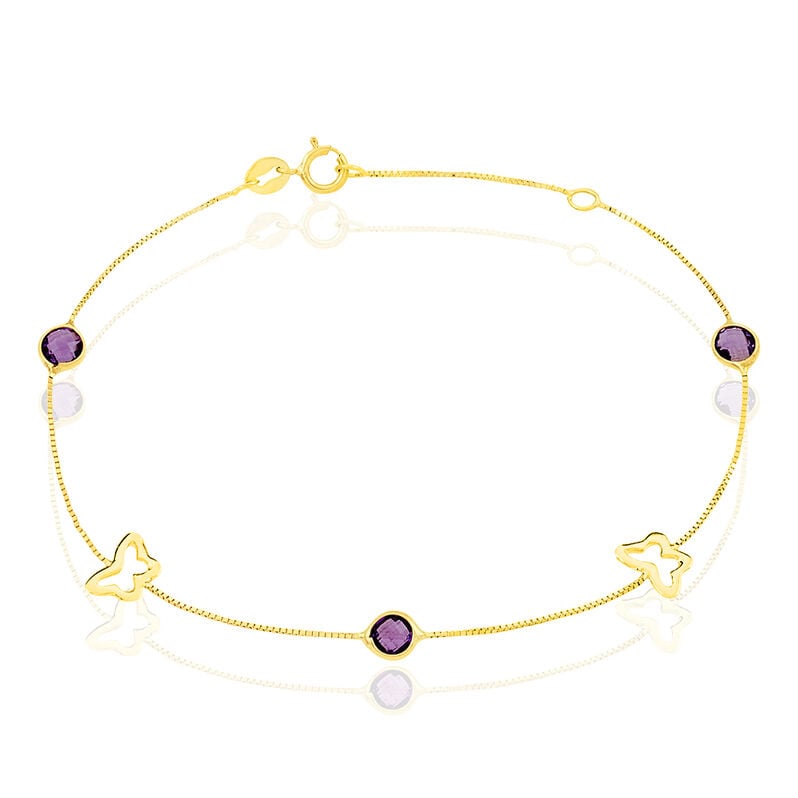 Bracelet Or Jaune Amethyste - Spannringe Damen | OROVIVO
