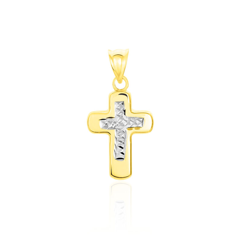 INGRID KREUZ 1 Unisex Anh&auml;nger Gold Bicolor 333 (8 Karat) Religi&ouml;ses Kreuz - Schmuckanh&auml;nger Unisex | OROVIVO