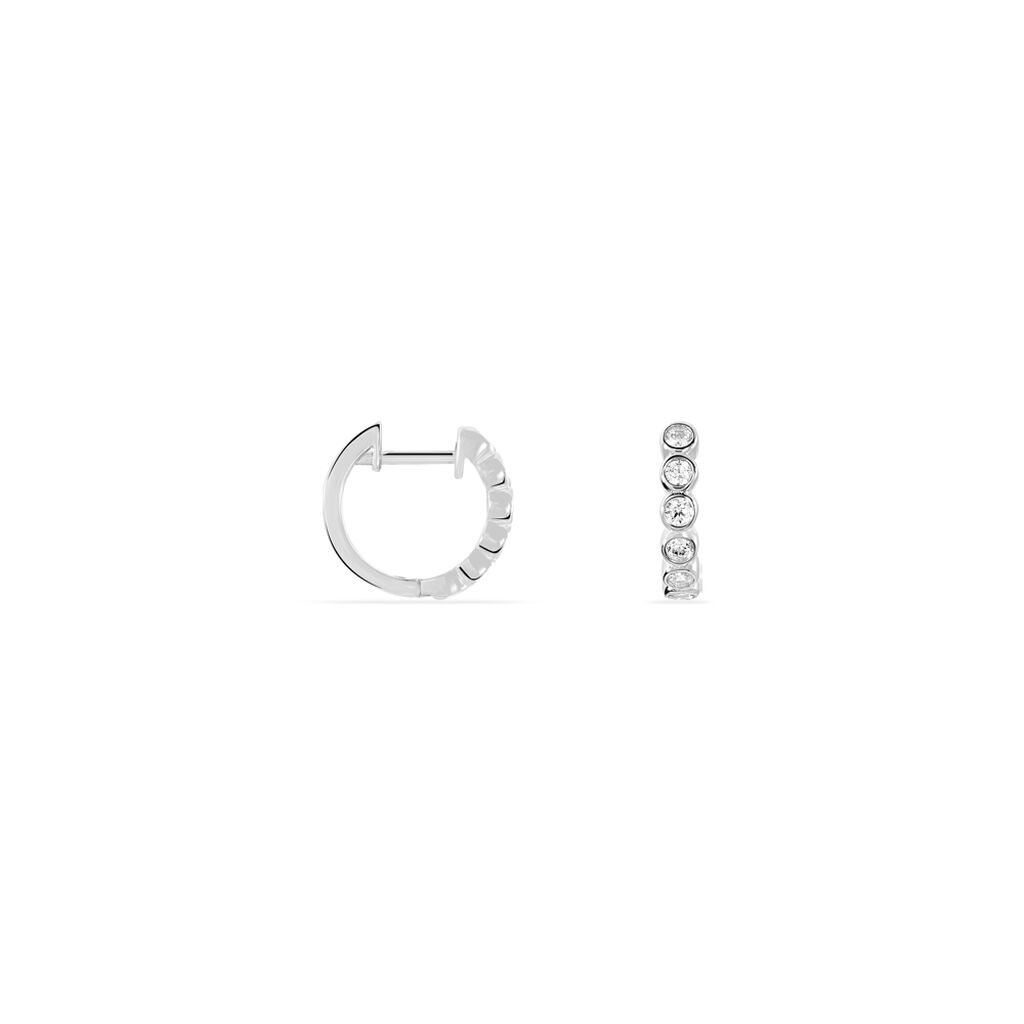 STEFFI Damen Creolen Silber 925 Zirkonia Wei&szlig; 0,04 ct B 1,04 mm