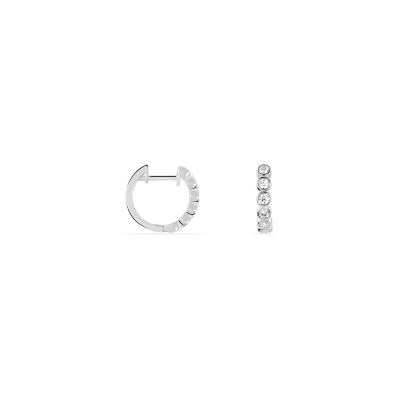 STEFFI Damen Creolen Silber 925 Zirkonia Wei&szlig; 0,04 ct B 1,04 mm - Creolen Damen | OROVIVO