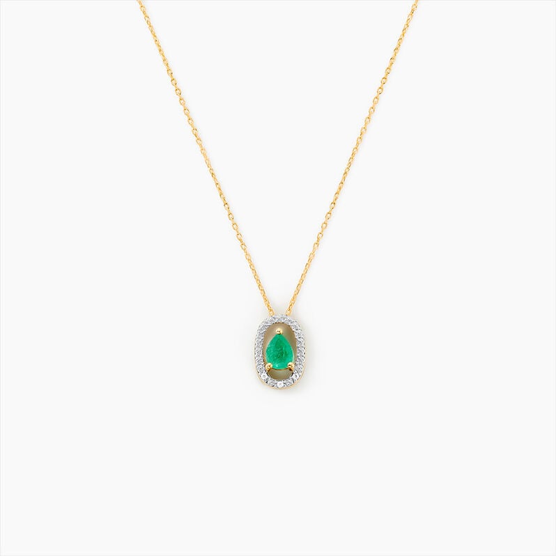 Collier Dorottya Or Jaune Emeraude Diamant - Spannringe Damen | OROVIVO