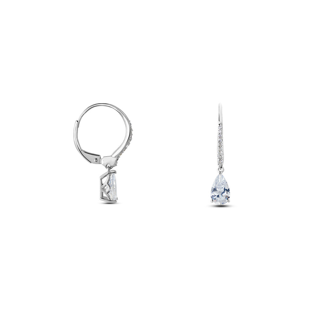 LORETA Damen Ohrringe Lang Silber 925 Zirkonia Wei&szlig; 2,71 ct