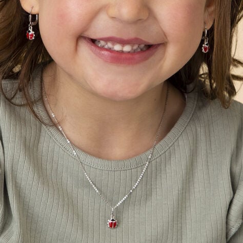 Kinder Halskette Silber 925 Marienkäfer - Halsketten  | OROVIVO