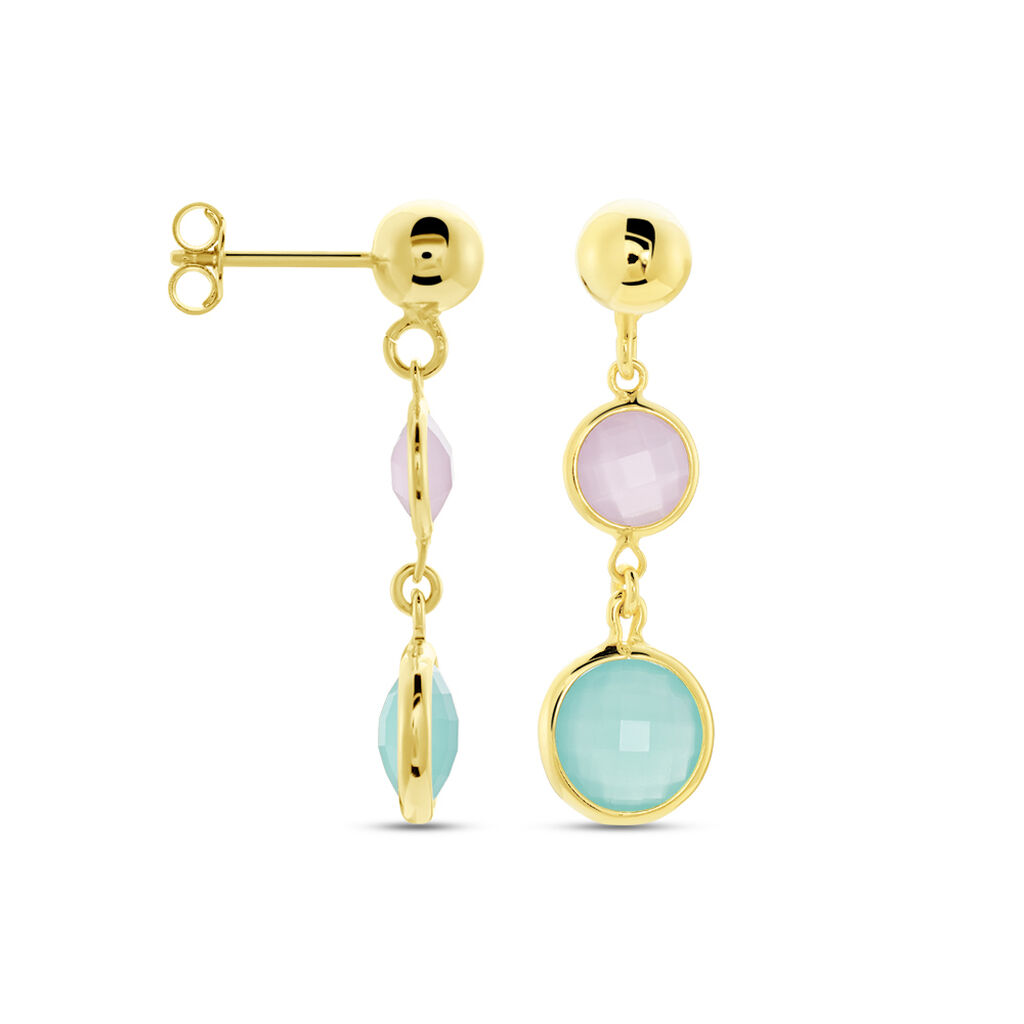 ZOI Damen Ohrringe Lang Silber vergoldet 925 Zirkonia Ros&eacute; 0,36 ct