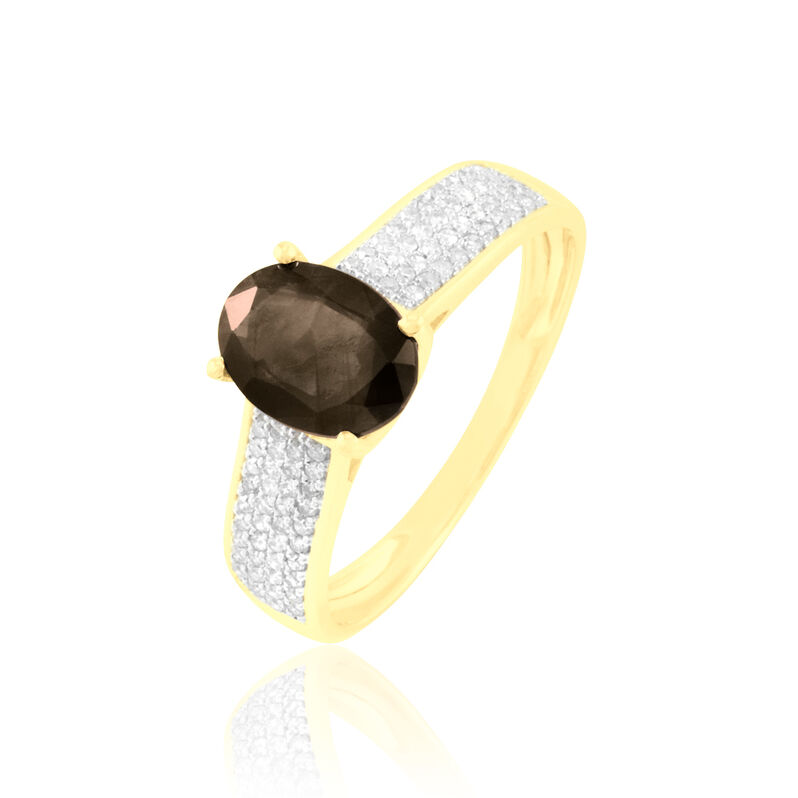 Bague Crista Or Jaune Quartz Et Diamant - Spannringe Damen | OROVIVO